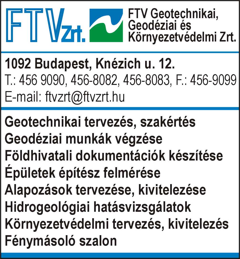 Fénymásolószalon, FTV Geotechnikai, Geodéziai és Környezetvédelmi Zrt.